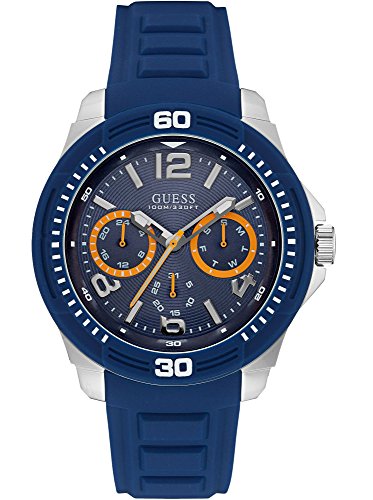 GUESS Mens Analogue Tread Quartz Silicone Watch W0967G2 0 - GUESS W0967G2 Mens watch