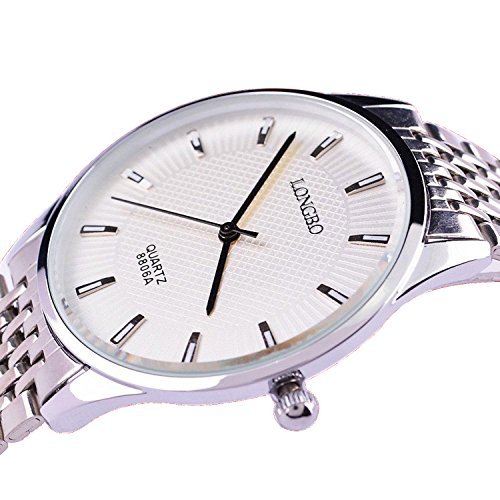 Fanmis Mens Quartz Watches Stainless Steel Ultra thin White Dial Watch 0 - Fanmis Mens Quartz Stainless Steel Ultra-thin White Dial watch