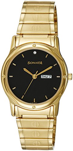 Sonata Analog Black Dial Mens Watch NK7023YM10 0 - Sonata NK7023YM10 Analog Black Dial Men's watch