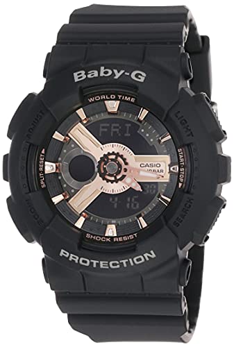 Casio Baby G Analog Digital Black Dial Womens Watch BA 110RG 1ADRBX157 0 - Casio Analog-Digital Black Dial Women's Watch-BA-110RG-1ADR (BX157)