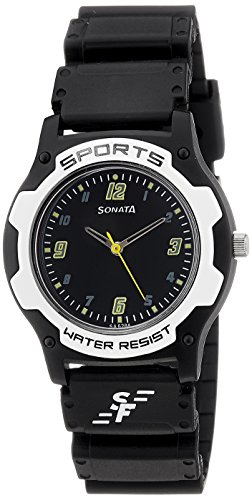 Sonata Fibre SF Analog Black Dial Mens Watch NL7921PP12 NL7921PP12 0 - Sonata Fibre (SF) Analog Black Dial Men's Watch NL7921PP12 / NL7921PP12