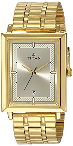 Titan Analog Gold Dial Mens Watch NL1715YM02 0 - Titan Analog Gold Dial Men's Watch-NL1715YM02